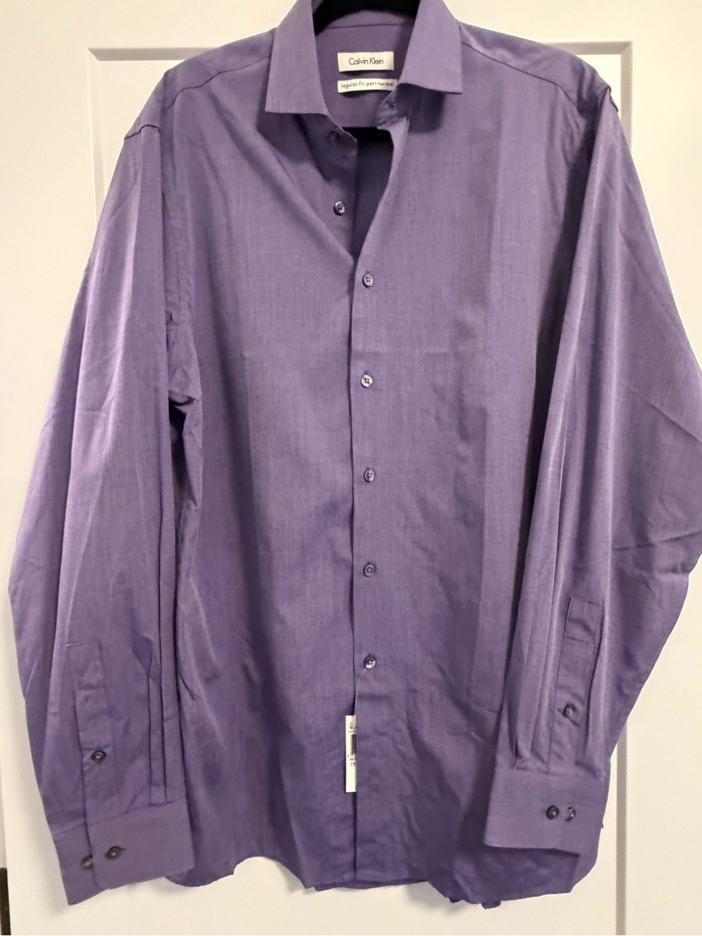 Calvin Klein Men's Purple Button-Up Dress Shirt